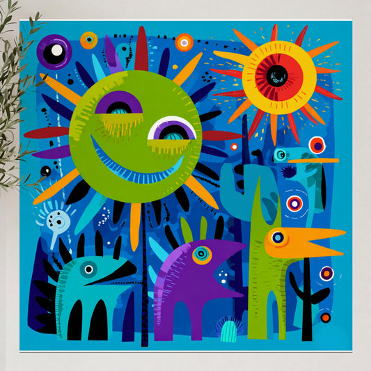 abstract_pop_art_doodle_creatures_in_sunshine 3